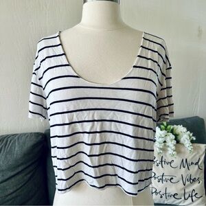 Striped Scoop Neck Women's Top